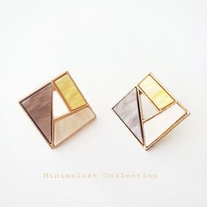 Minimalist Earth Tone Square Acrylic Earrings